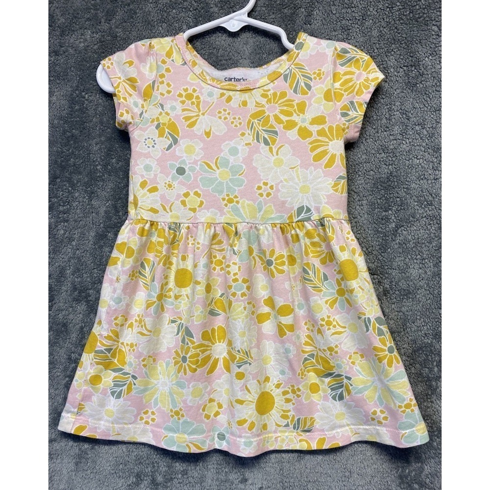 Marigold Floral Cap-Sleeve A-Line Dress Baby Girls Size 2T